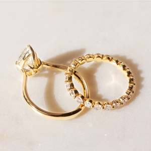 Ánh Eternity 925 Sterling Silver Bạc/Vàng Đầy Đủ Bezel Thiết Lập 3Mm Vòng Moissanite Kim Cương Nhẫn Ban Nhạc Cho Phụ Nữ - Product Image 2