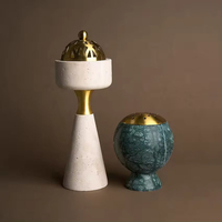 Porte-bâton d'encens en travertin beige Mabkhar Design arabe Brûleurs d'encens Bukhoor Oud Brûleur de bakhoor en marbre et pierre