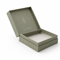 Boîte cadeau personnalisée avec couvercle et base rigides, carton gris 2 mm avec estampage à chaud, laminage soft touch, OEM