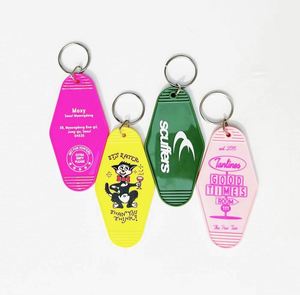 Discount Colorful Transparent <b>Custom</b> Design Logo Retro Hotel Keychain Motel With Keyrings Room Number <b>Key</b> Chain - Product Image 4