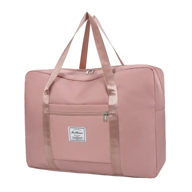 Duffel conjunto de bolsas personalizadas, conjunto esportivo, dobrável, outra bagagem, à prova d' água, grande capacidade, bolsa de viagem, rosa, academia