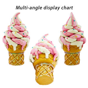 Vente en gros de pain soufflé à la main en PVC sol de Noël ornement personnalisé cornet de crème glacée desserts suspendus <span class=keywords><strong>boule</strong></span> de Noël et décoration d'arbre - Product Image 3