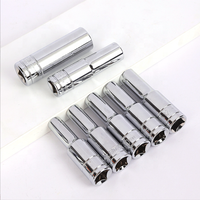 Kunci Soket 1/2 inci dengan Ratchet, Finishing Cermin, Kepala Soket Hex 8-32mm, Peralatan Perbaikan Otomotif, Perkakas Mekanik, Alat Soket