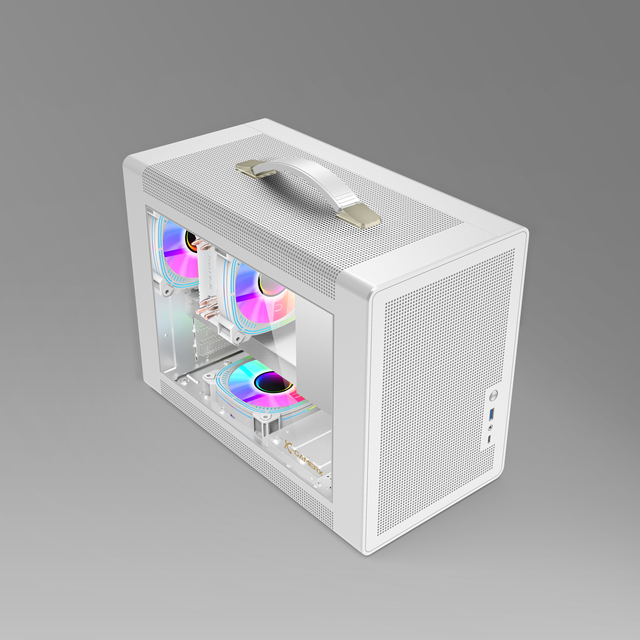 LY Custom Small Glass PC Computer Case for Gamers Empty Aluminum Alloy Mid Tower MATX Mini Fan Cooler Stock Product