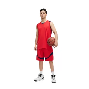 2024 Latest Low Stretch Perforated Fabric Custom Breathable Basketball Jersey And Shorts Mesh Youth Basketball Uniforms Set