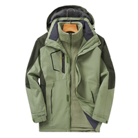 Veste de ski montagne coupe-vent pour homme, chaude, imperméable, à capuche, en microfleece, avec fermeture éclair, pour adultes