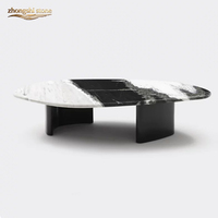 Table à manger moderne minimaliste haut de gamme en marbre blanc, forme de feuille irrégulière, pierre naturelle de luxe, polie, imperméable, écologique