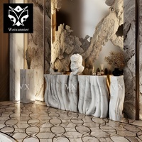 Prix de gros Élégant Design artistique Bois Massif Métal Or Table Console Entrée Luxe