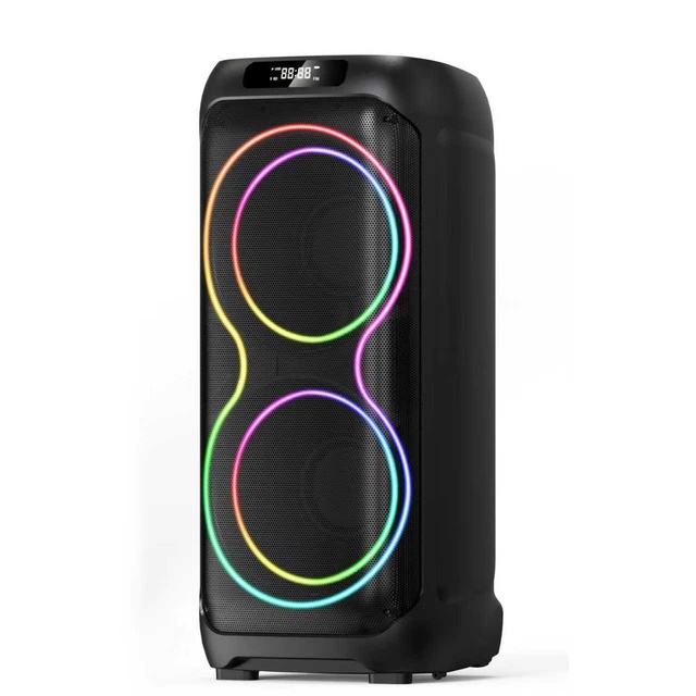 JBR-8830 Portable for 5.0 Speaker 8-Inch Dual Loudspeaker Square Dance Card-Slot Audio RGB Light Wireless Microphone