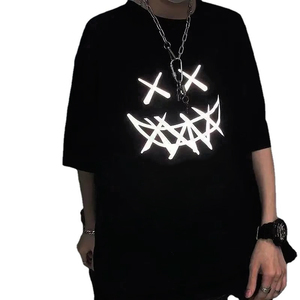 Bán Buôn 100% Cotton 200G Ngoài Trời Giải Trí Áo Thun Tùy Chỉnh Sáng In Ấn Phản Quang Ánh Sáng Ngắn Tay Áo Cộng Với Kích Thước Người Đàn Ông Của T-Shirt - Product Image 5