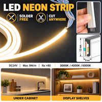 Nouveau Néon Flexible LED 24V à Découper N'importe Où, Sans Soudure, Éclairage Linéaire Flexible 6x12mm pour Armoires et Étagères de Présentation