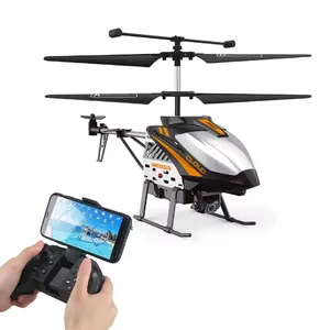 2.4G controle remoto 4 canais helicóptero de metal voador avião de brinquedo helicóptero modelo Rc com câmera Wi-Fi para criança adulta