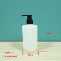 Flacon pompe personnalisé 300 ml en PEHD pour emballage cosmétique, lotion, vaporisateur, savon, shampoing, après-shampoing, crème visage, sérigraphie