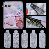 Autocollants 3D en silicone pour les ongles, 60 pièces, extensions de moules, sculpture rapide, film souple, cristal, double embouts, formes de gel de construction, vente en gros