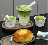 Gobelets à café jetables avec couvercles, gobelets à matcha latte commerciaux, gobelets pour boissons froides, gobelets à thé au lait glacé Americano, personnalisables.