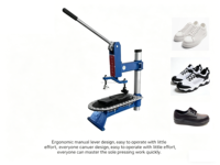 Presse à semelles manuelle compacte pour atelier, composants essentiels, garantie 1 an, réparation de semelles de chaussures