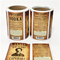 Etiqueta Personalizada Ecológica, Duradera e Impermeable para Botellas de Vodka, Etiqueta Privada con Estampado en Lámina Dorada para Botellas de Licor, Vino y Bebidas Espirituosas
