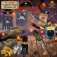 Ensemble d'accessoires de fête pirate : épée gonflable, cache-œil, chapeau, accessoires de costume de cosplay pour Halloween et spectacles sur scène
