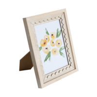 Cadre photo en bois festonné avec chevalet, verre transparent, tailles 4x6, 5x7, 6x8, 8x10, style ferme, pour table, personnalisable avec logo, vente en gros