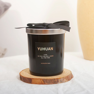 Yuhuan Scented Candle Soy Wax Black Cylinder Aromatherapy Home Decoration - Product Image 1