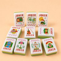 Jeu de Mahjong en Acrylique Thème Voyage Chat Noir Montgolfière Rose Carnaval – Tuiles de Mahjong