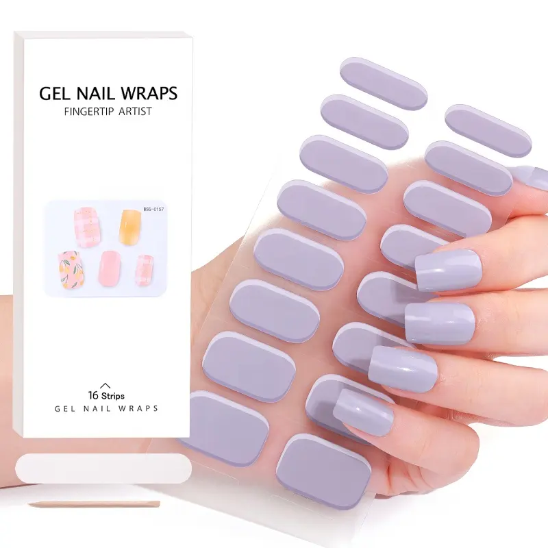Хит продаж, Упакованные на заказ Гель-лаки для ногтей в Корейском стиле, накладные наклейки на ногти, 16 УФ полуотвержденных полос для ногтей, машина «сделай сам»
