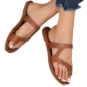 European American Retro <b>Style</b> Summer Sandals for Women Plus Size Flat Beach Shoes <b>Head</b> Clip Fashion Trend Womenshoes Slippers - Product Image 3