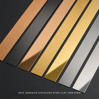 Pita Lis Dekoratif Dinding & Plafon Bahan Stainless Steel Perekat Sendiri Warna Titanium Gold Black Rose