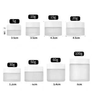Barattoli in Vetro Trasparente da 1oz con Coperchio Bianco per Crema, Lozione, <span class=keywords><strong>Lavanda</strong></span> 20g 1 oz 2oz 30ml 50g 100g, <span class=keywords><strong>Vasetto</strong></span> Rotondo in Vetro Satinato per Cura dei Capelli - Product Image 5