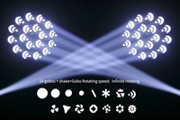 Projecteur LED professionnel 180W à tête mobile, 18 prismes, RDM DMX512, éclairage de scène, 14 gobos pour mariage, DJ, discothèque, soirée, club, spectacle