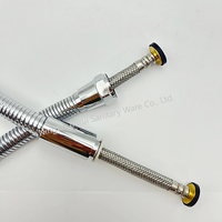 Tuyau de douche extractible chromé flexible OEM | Tressé en acier inoxydable + écrou en laiton à double verrouillage, approvisionnement d'usine