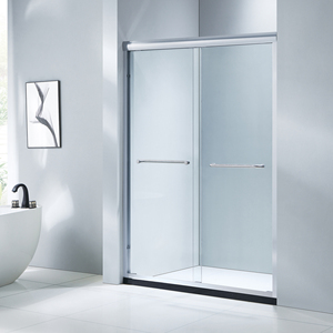 Puerta de Ducha para Hoteles, Vidrio Templado con Marco de Aluminio Cepillado, Puerta <span class=keywords><strong>Corredera</strong></span> Doble para Baño - Product Image 2