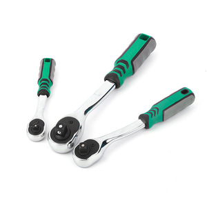 Llave de Trinquete Profesional de 1/2 Pulgada, Acero al Carbono Plateado, Liberación Rápida, Herramienta de Reparación Automotriz, Diseño Eficiente de Doble Cara - Product Image 1