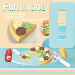 Ensemble de jeu de pizza en gros pour enfants, jouet pizza à découper avec couteau, assiettes et couverts - Product Image 2