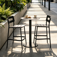 Table de bar et chaise, style luxe léger, aluminium, design nordique moderne, chaise haute avec dossier, combinaison table de bar