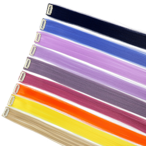 คลิปต่อผมตรงยาว20นิ้วทำจากเส้นผมสังเคราะห์สีสันสดใสทนความร้อนสำหรับผู้หญิง - Product Image 4