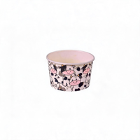 Bol en papier biodégradable à paroi simple, écologique, pour crème glacée, motif personnalisé, logo couleur, pour boulangerie à emporter