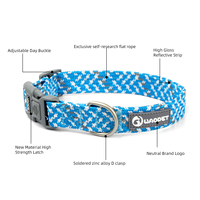 Collier de chien de meilleure qualité, colliers réfléchissants de luxe en nylon durable avec logo personnalisé imprimé à dégagement rapide pour petits chiens de taille moyenne