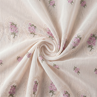 COSENNATUR Rideaux Voilages Floraux Brodés Élégants Filtrant la Lumière pour Salon et Chambre à Coucher