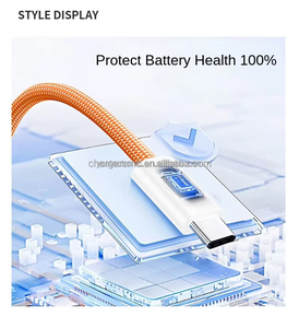 Nouveau câble de charge rapide et de données <span class=keywords><strong>USB</strong></span>-C vers <span class=keywords><strong>USB</strong></span>-C en nylon tressé orange de 90 cm (3FT) 60W PD avec conducteur en cuivre pur pour <span class=keywords><strong>iPhone</strong></span> 17/14/15/16 Pro Max - Product Image 3