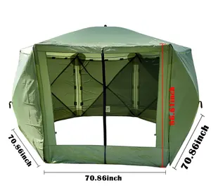 Draagbare Pop-Up Outdoor Camping Tuinhuisje Scherm Tent 6 Zijdig Luifel Onderdak Met Ground Stakes & Draagtas