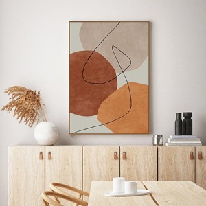 Dipinto Astratto Nordico Moderno Minimalista con Cornice Dorata, Arte di Lusso con Blocchi di Colore e Linee <span class=keywords><strong>in</strong></span> Cristallo e Porcellana <span class=keywords><strong>per</strong></span> Arredamento Casa - Product Image 6