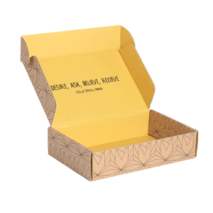 Emballage plat <span class=keywords><strong>E</strong></span> flûte carton ondulé boîtes d'emballage en carton expédition boîte postale jaune emballage boîte cadeau - Product Image 1