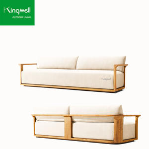 Conjunto de Sofás de Madera de Teca Modernos para Exteriores, Muebles de Jardín de Madera de Teca para Hotel, Parque, Balcón y <span class=keywords><strong>Bistro</strong></span> - Product Image 5