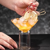 Copas de Vino de Borosilicato al por Mayor, Hechas a Mano, Diseño Moderno, 175 ml, Resistentes al Frío, de Pared Simple, Libres de BPA, para Cócteles
