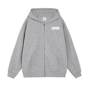 Sudadera con Capucha Personalizada de Alta Calidad al por Mayor, Sudadera Holgada con Cremallera para Hombre, Cárdigan Abierto Grueso. - Product Image 1