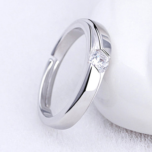 Anello <span class=keywords><strong>di</strong></span> <span class=keywords><strong>coppia</strong></span> in <span class=keywords><strong>argento</strong></span> CZ romantico placcato platino regalo <span class=keywords><strong>di</strong></span> san valentino - Product Image 5