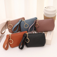 Dompet Wanita Model Baru 2026, Dompet Koin Kulit PU, Tas Kecil dengan Tali Gantung, Tas Clutch Gaya Vintage, Gantungan Kunci, Dompet Tangan