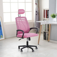 Chaise de bureau ergonomique moderne à dossier haut en maille, réglable en hauteur, pivotante, avec appui-tête et accoudoirs pour le lieu de travail
