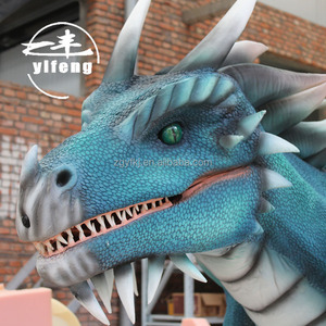 Gambe nascoste a grandezza naturale Animatronic Costume da drago film oggetti di scena realistici che camminano modello di drago blu - Product Image 1